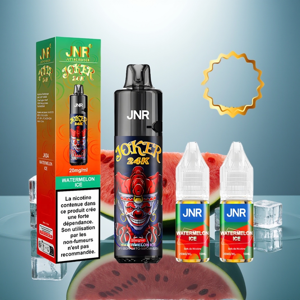JNR Joker 24K Puffs 2+10ml Refillable 800mAh Watermelon Ice