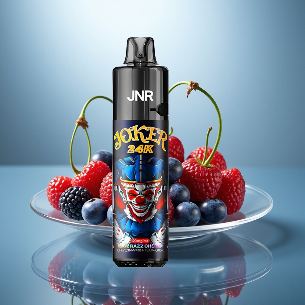 JNR Joker 24K Puffs Disposable Vape Blue Razz Cherry 10ml 800mAh TPD