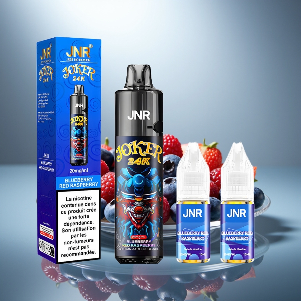 JNR Joker 24K Puffs Disposable Vape Blueberry Red Raspberry 2+10ml 800mAh Type-C