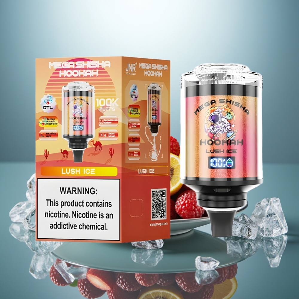 JNR Mega Shisha Hookah 100K 60mL 2200mAh Type-C Lush Ice
