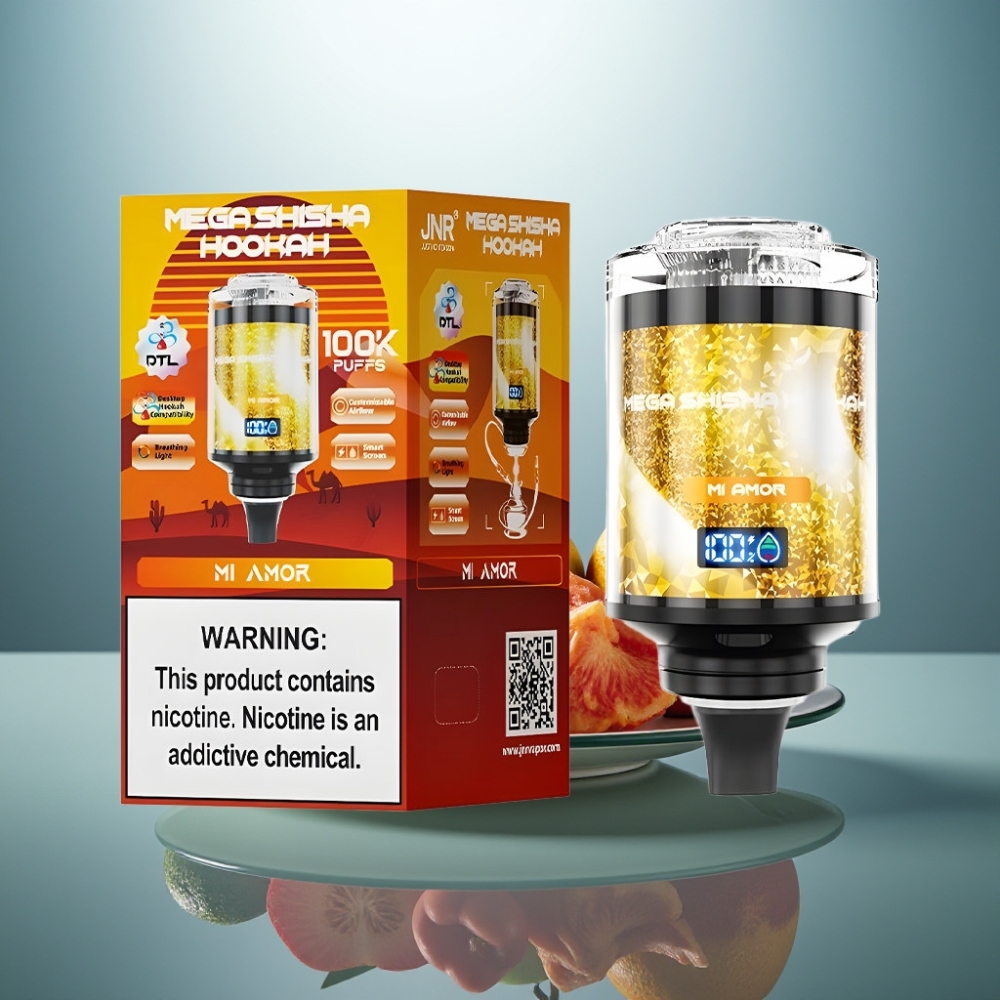 JNR Mega Shisha Hookah 100K 60mL 2200mAh Type-C Mi Amor