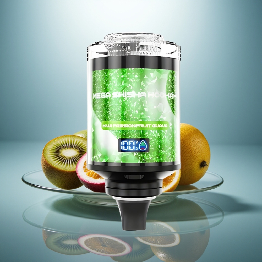 JNR Mega Shisha Hookah 100K Kiwi Passionfruit Guava 60mL 2200mAh Type-C Adjustable Airflow