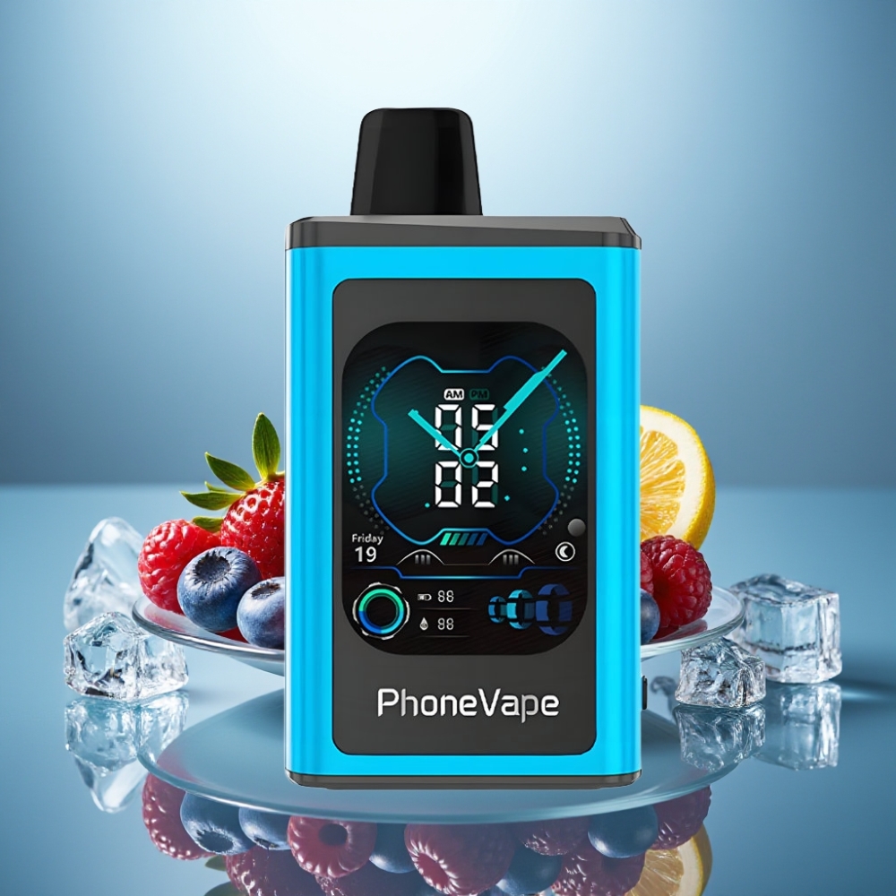 JNR PhoneVape 30000 puffs Disposable Blue Razz Ice 850mAh Type-C Turbo App