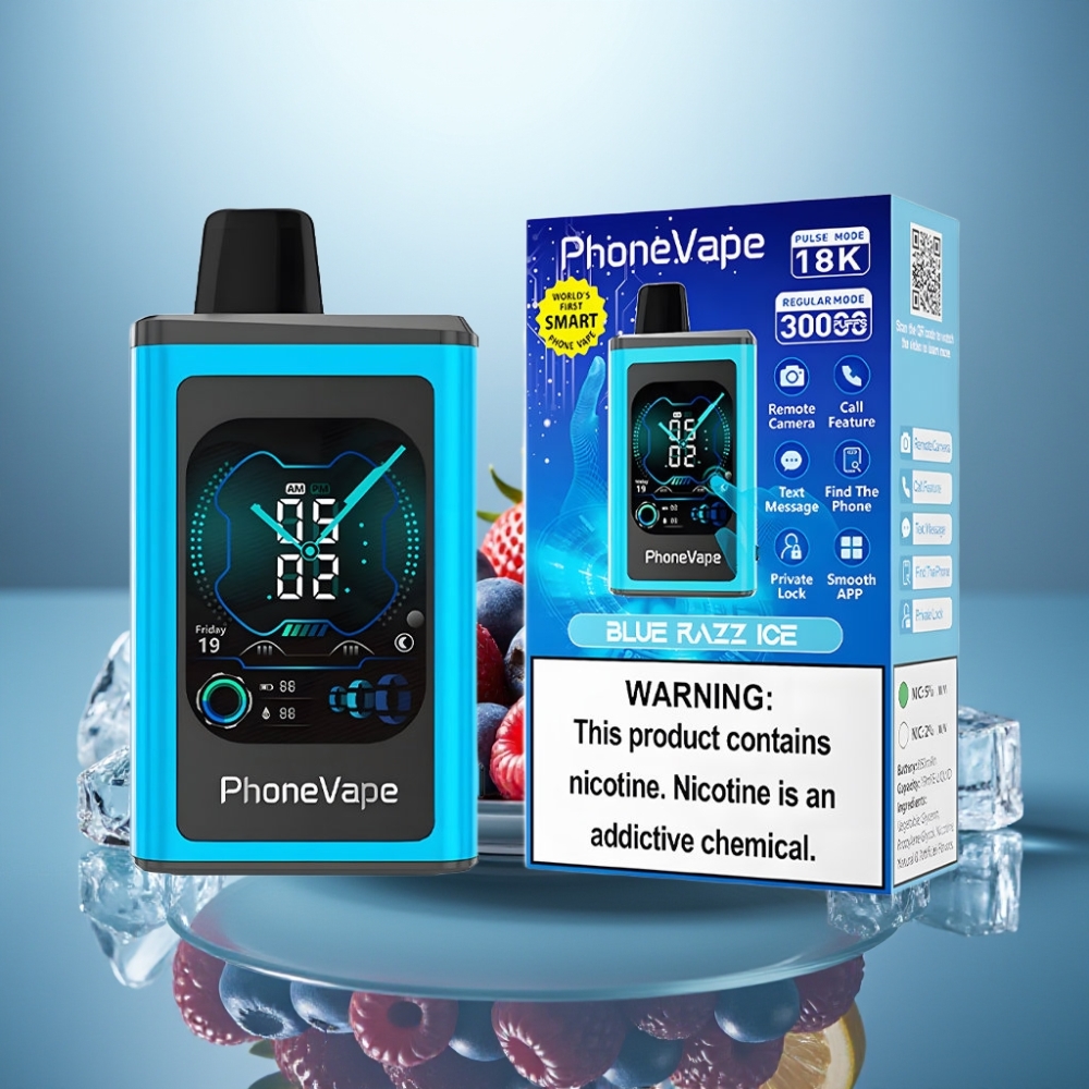 JNR PhoneVape 30000 puffs Disposable Blue Razz Ice 850mAh Type-C Turbo App