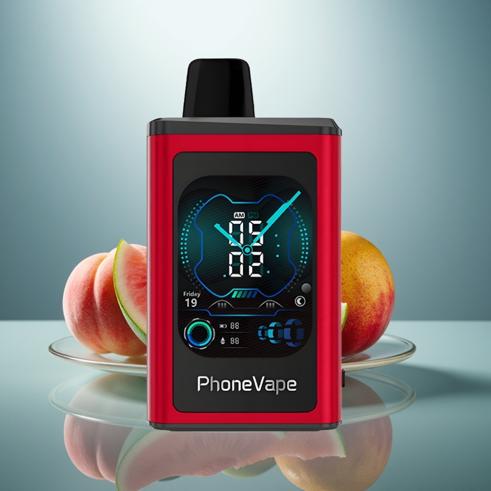 JNR PhoneVape 30000 puffs Disposable Vape Peach Mango Watermelon 850mAh Turbo Mode App Controlled