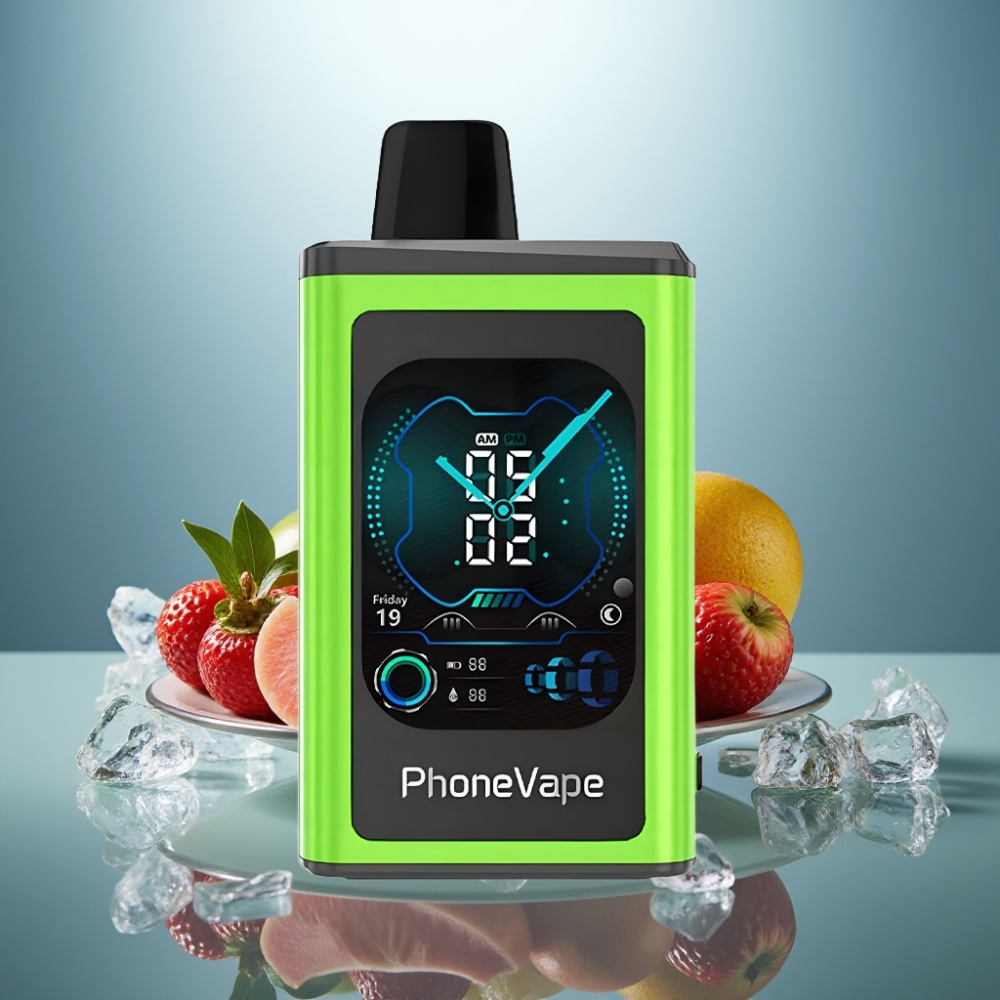 JNR PhoneVape 30000 puffs Disposable Vape Sour Apple Ice 850mAh Turbo Mode App Controlled