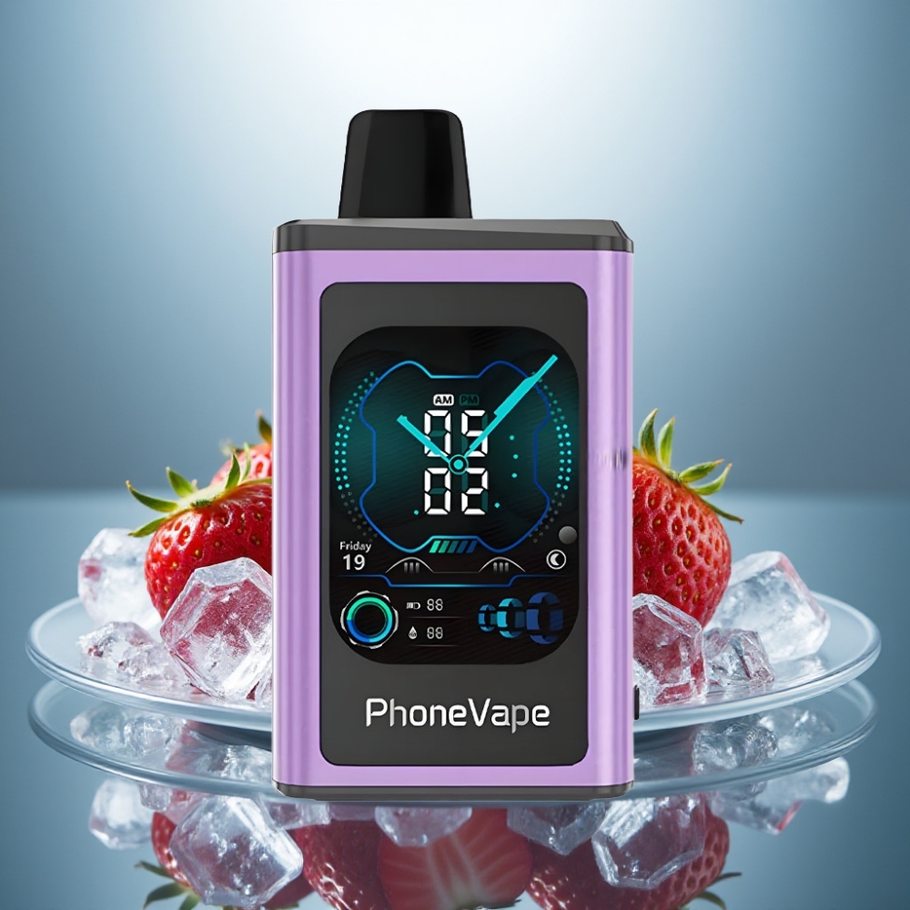 JNR PhoneVape 30000 puffs Strawberry Ice Rechargeable Adjustable Airflow Turbo Mode