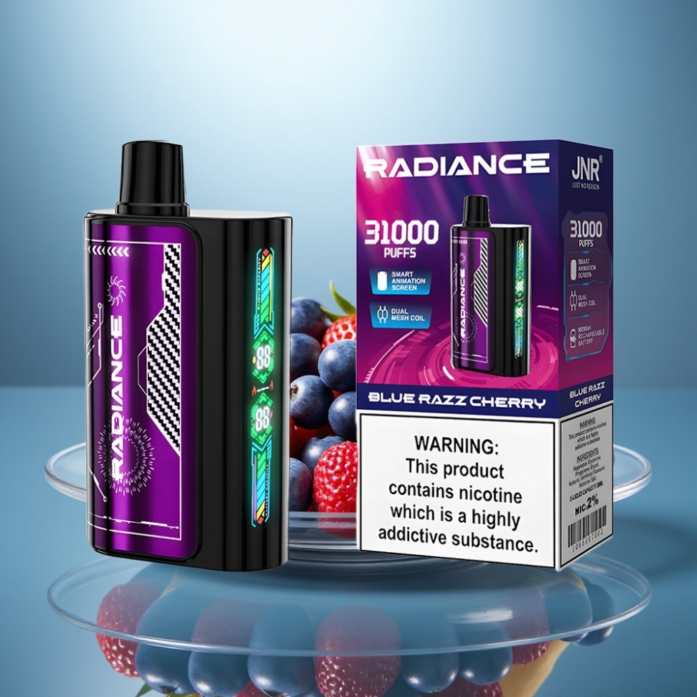 JNR Radiance 31000 Puffs 28ml Dual Mesh BLUE RAZZ CHERRY
