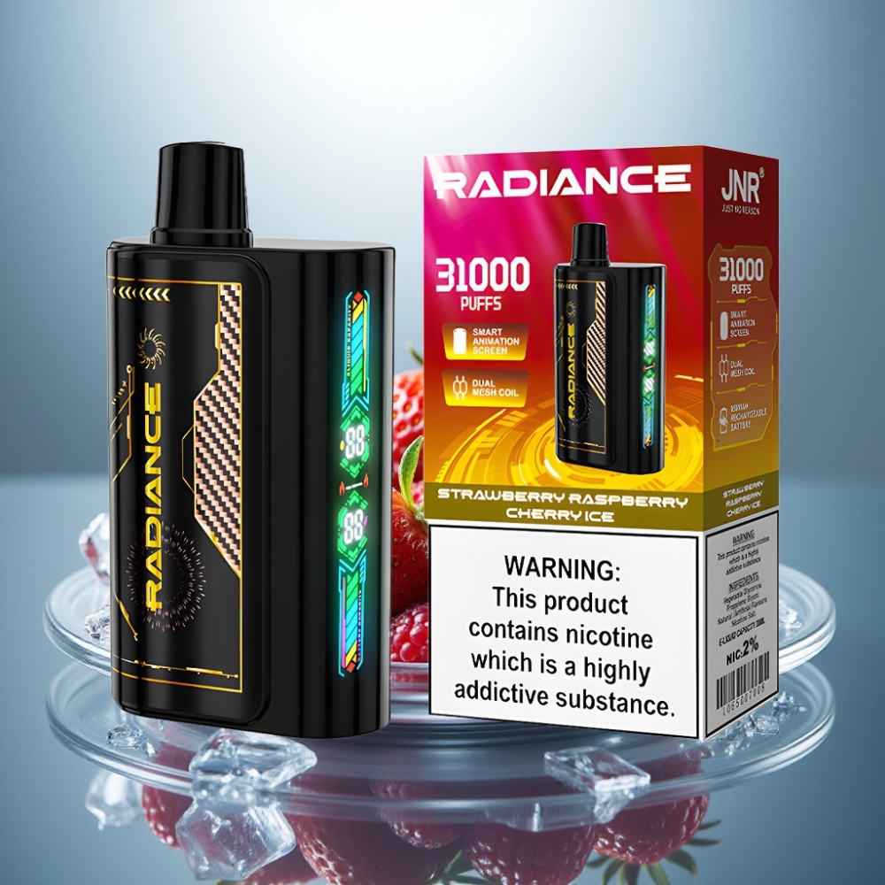 JNR Radiance 31000 Puffs 28ml Dual Mesh Strawberry Raspberry Cherry Ice
