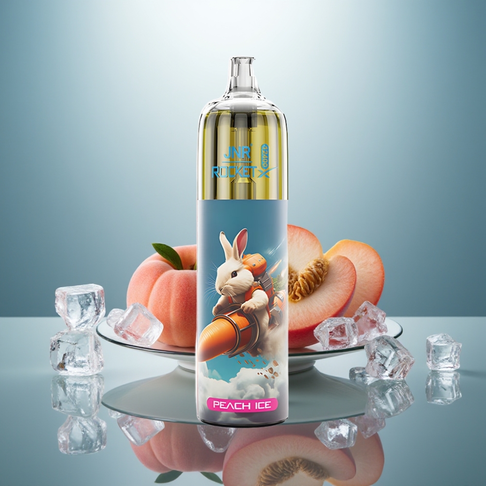 JNR Rocket-X 12400 Puffs Adjustable Airflow RGB 25ml Peach Ice