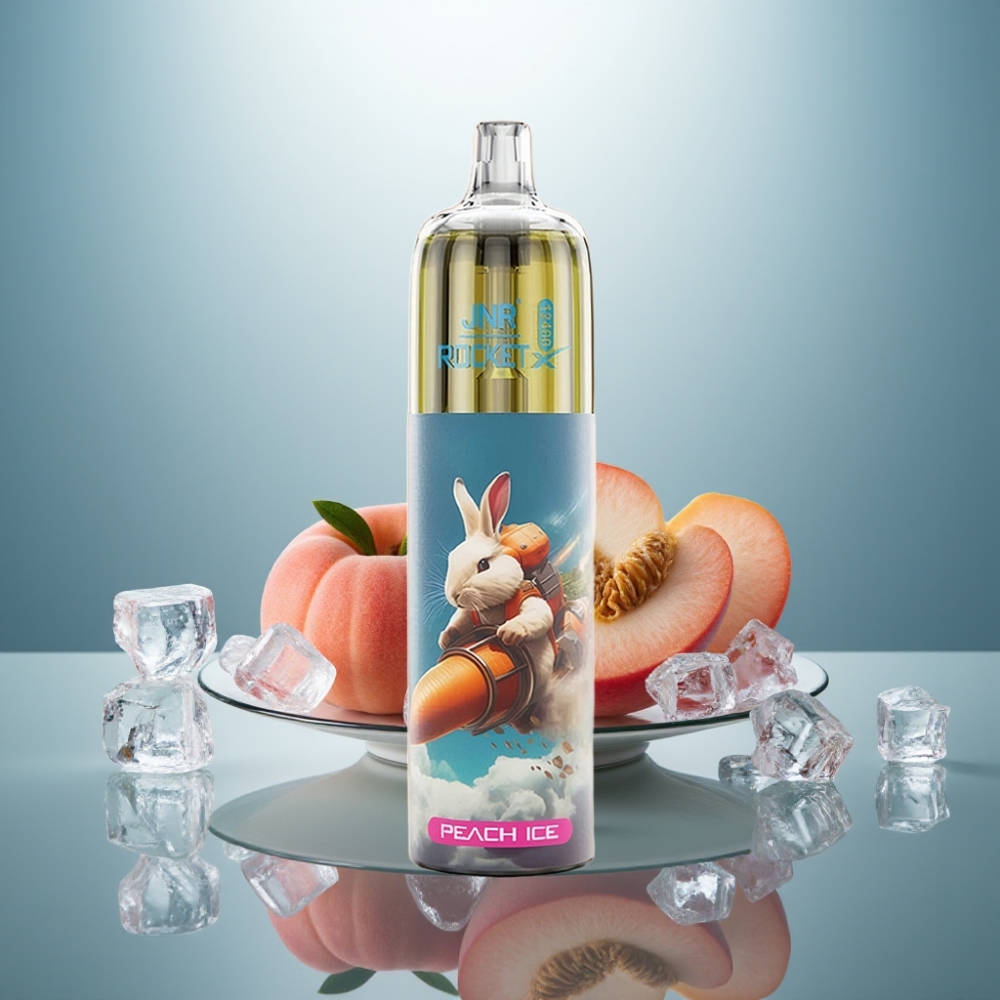 JNR Rocket-X 12400 Puffs Adjustable Airflow RGB 25ml Peach Ice