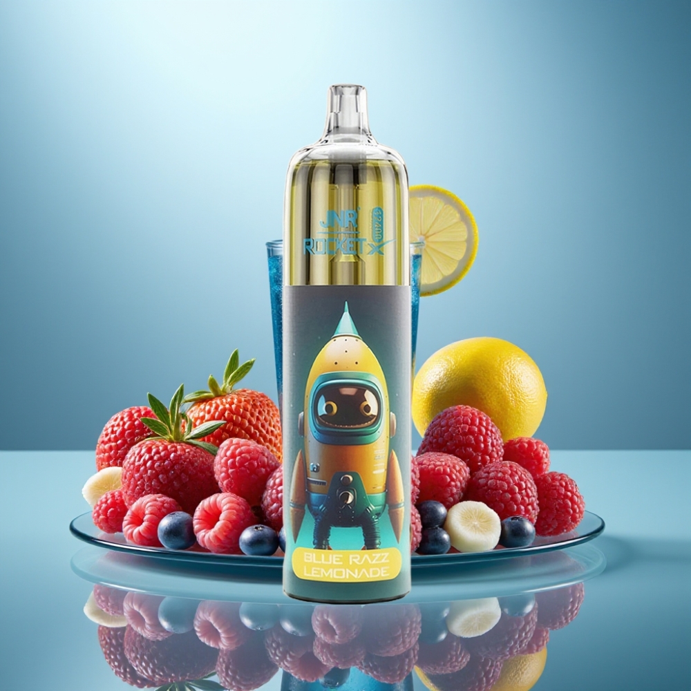 JNR Rocket-X 12400 Puffs Disposable Vape Blue Razz Lemonade Adjustable Airflow 25ml 850mAh