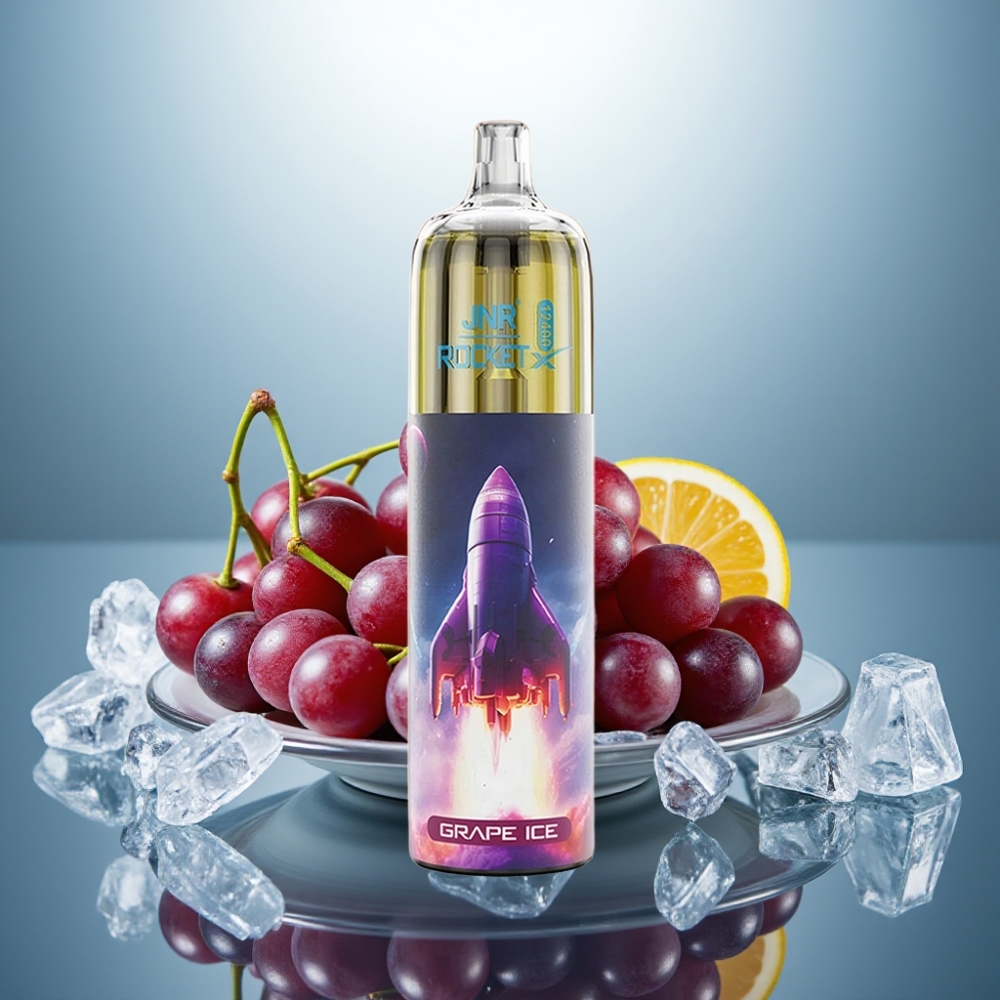 JNR Rocket-X 12400 Puffs Grape Ice Adjustable Airflow RGB 850mAh Type-C