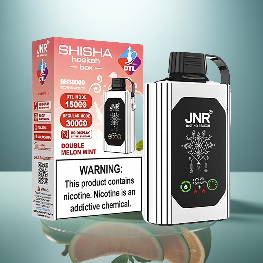 JNR Shisha Hookah Box 20500 Puffs Double Melon Mint 25ml 1000mAh Type-C