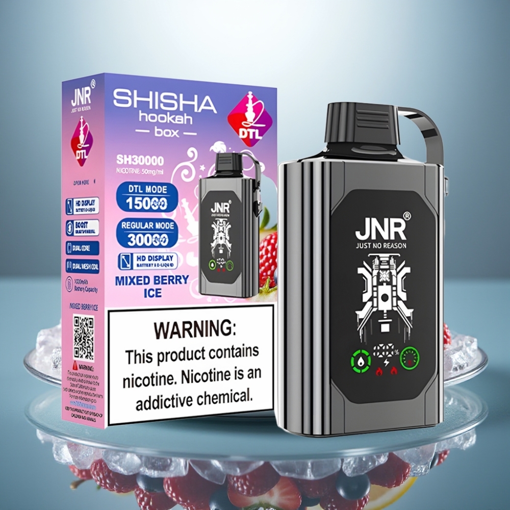 JNR Shisha Hookah Box 20500 Puffs Mixed Berry Ice 25ml 1000mAh Type-C Dual Mesh