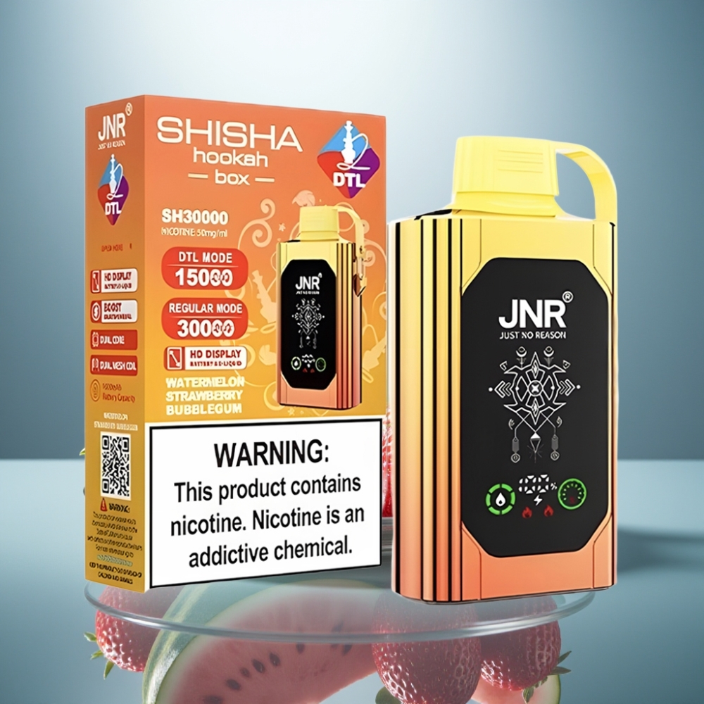JNR Shisha Hookah Box 20500 Puffs Watermelon Strawberry Bubblegum 25ml 1000mAh Type-C