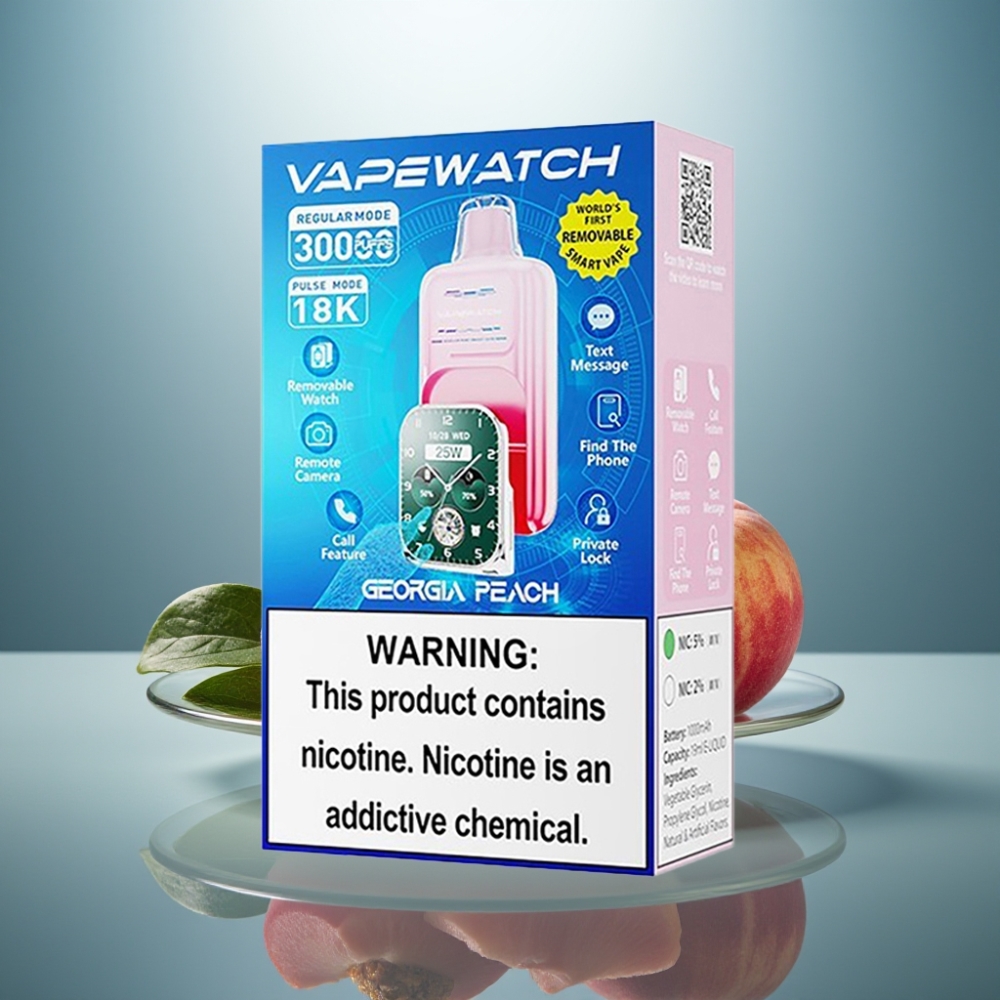 JNR VapeWatch 30000 Puffs Georgia Peach 1000mAh Type-C Dual Mesh