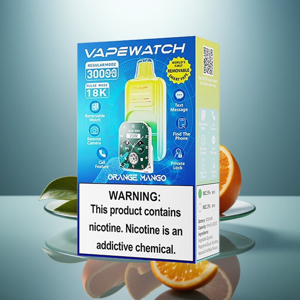 JNR VapeWatch 30000 Puffs Orange Mango 1000mAh 19mL 5% Dual Mesh