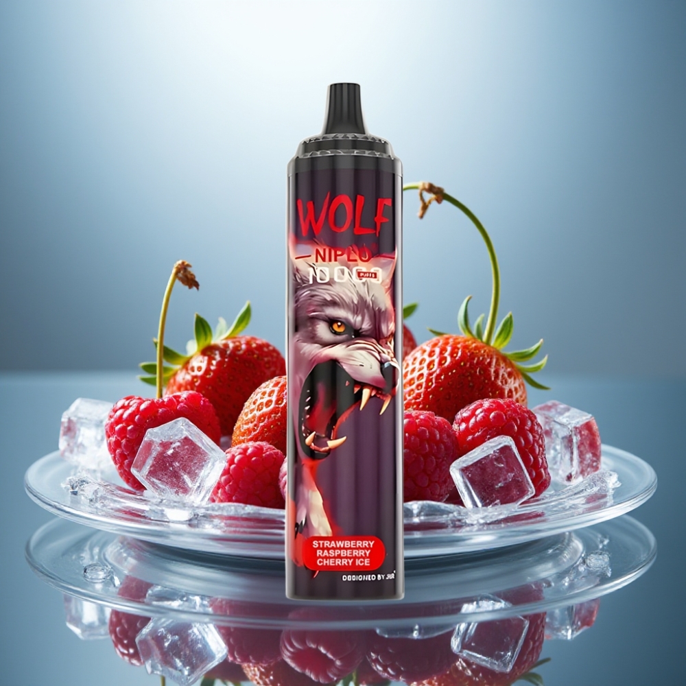 JNR Wolf Niplo 10000 Puffs Strawberry Raspberry Cherry Ice 20ml 650mAh Type-C