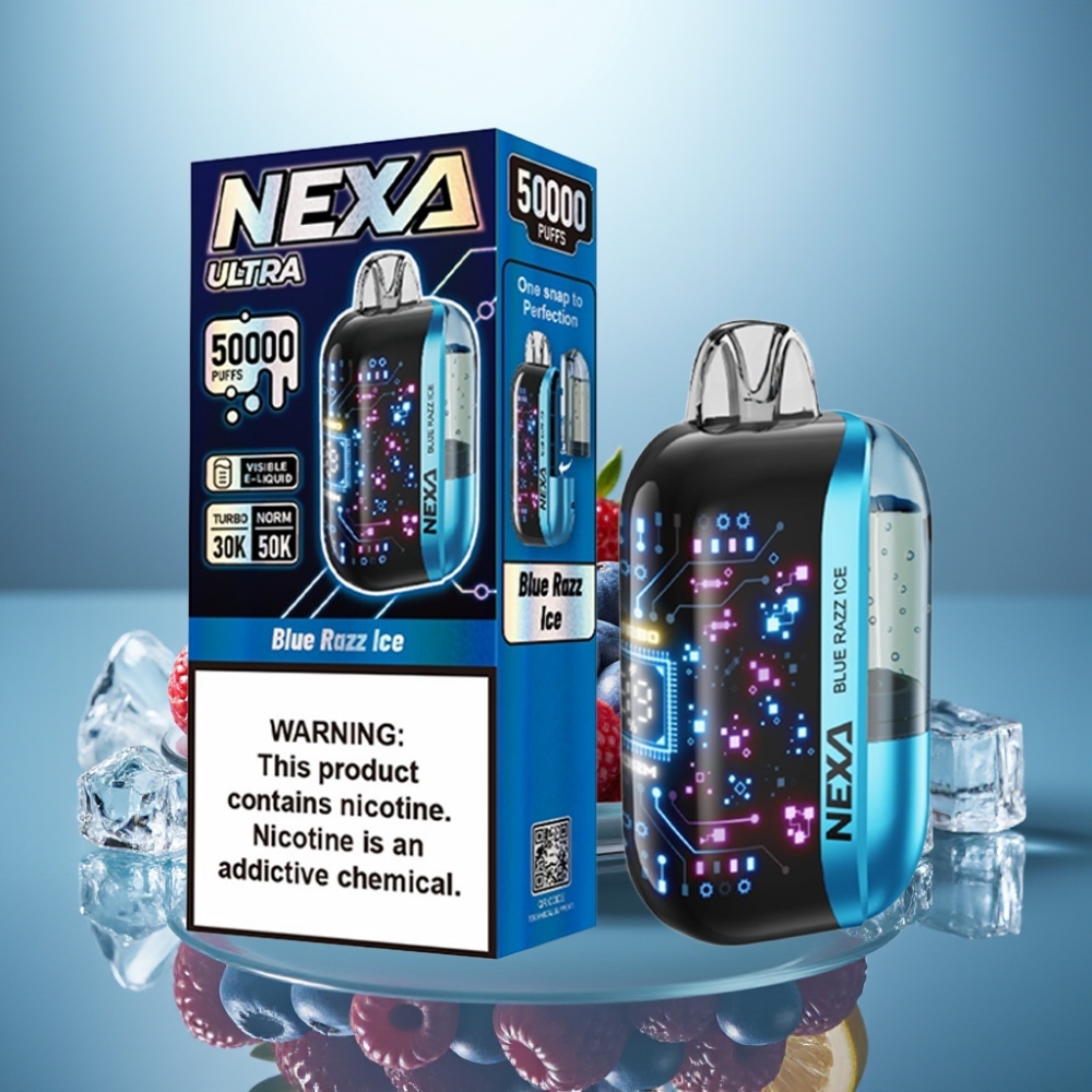 NEXA Ultra 50000 Puffs Disposable Vape Blue Razz Ice 20ml 5% Type-C