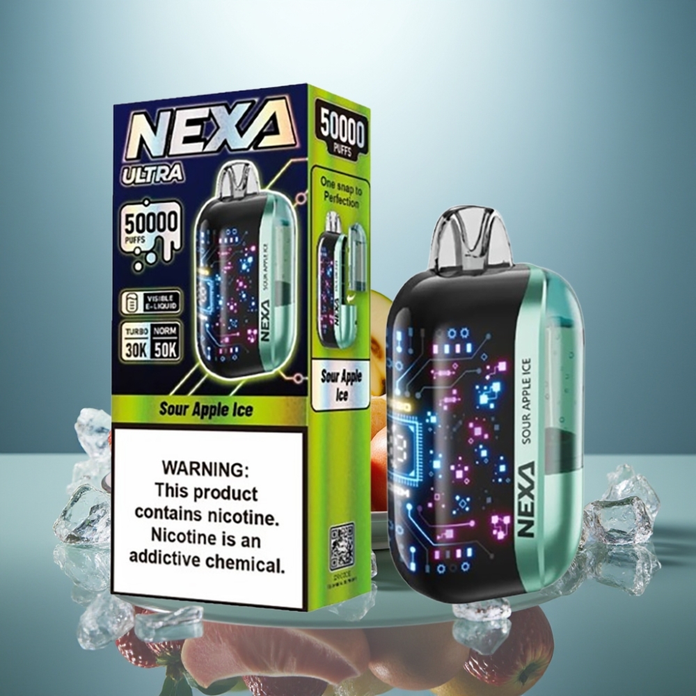NEXA Ultra 50000 Puffs Disposable Vape Sour Apple Ice 20ml 5% Type-C