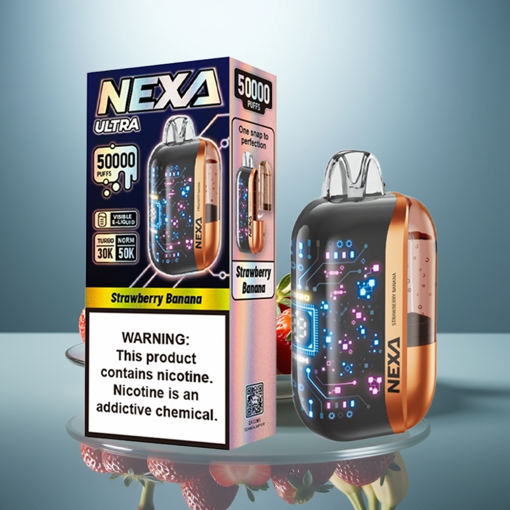 NEXA Ultra 50000 Puffs Disposable Vape Strawberry Banana 20mL 5% Type-C