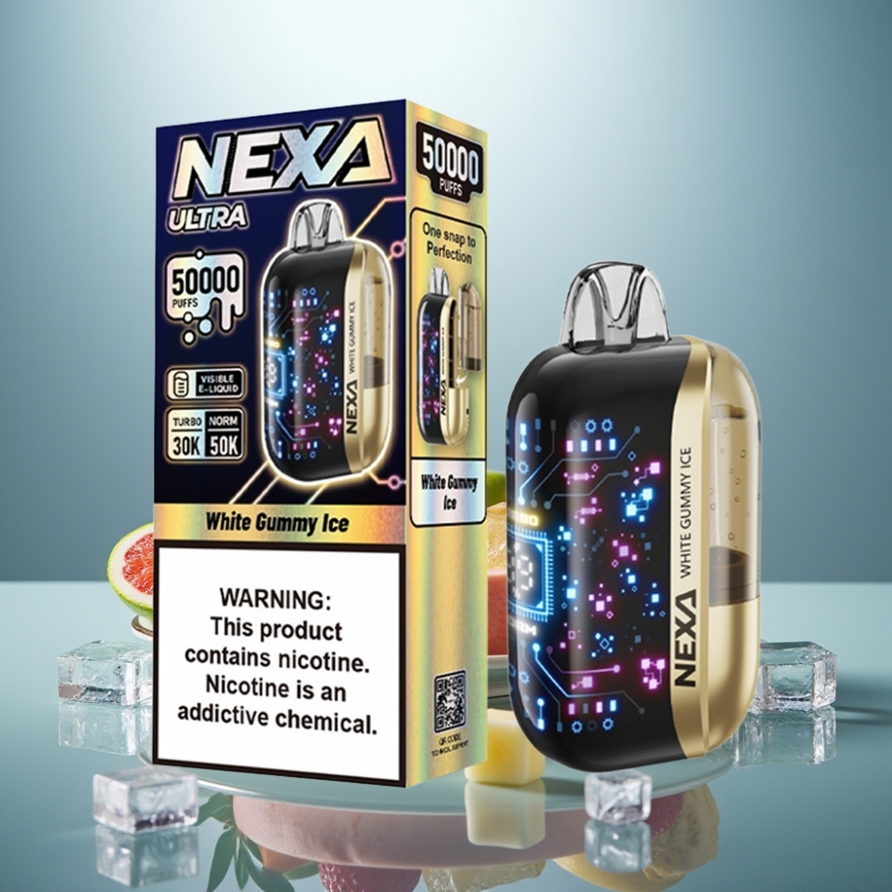 NEXA Ultra 50K Disposable Vape White Gummy Ice 20ml 5% 0.9ohm